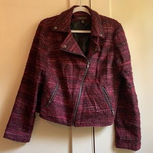 Dana Buchman Ombré Tweed Motorcycle Jacket